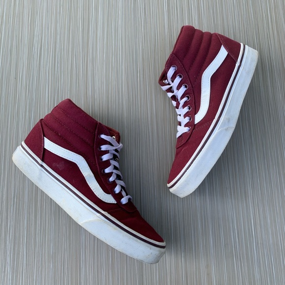 Vans Shoes - Vans Red Sk8-Hi Top Old Sckool Sneakers